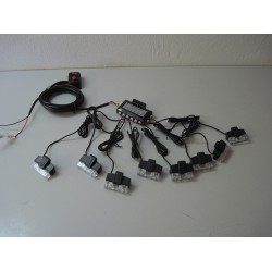 Set 4 stroboscoape auto LED grila radiator 4x4 LED-uri 